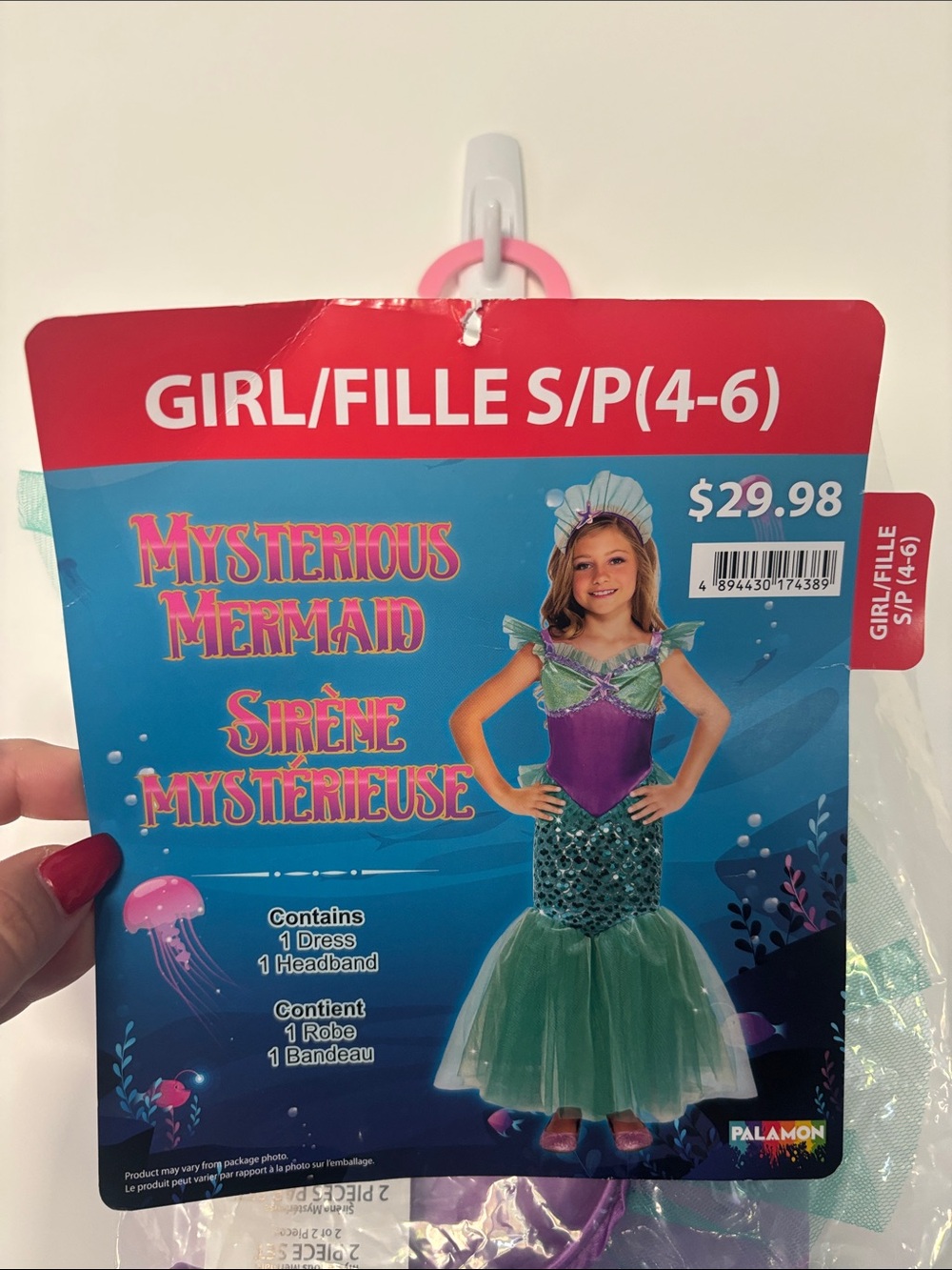 New Mysterious Mermaid Girls Costume - Purple & Green (S/P 4-6)